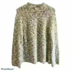 Catherine Malandrino purple, pink, green, blue, and white eyelash sweater sz S